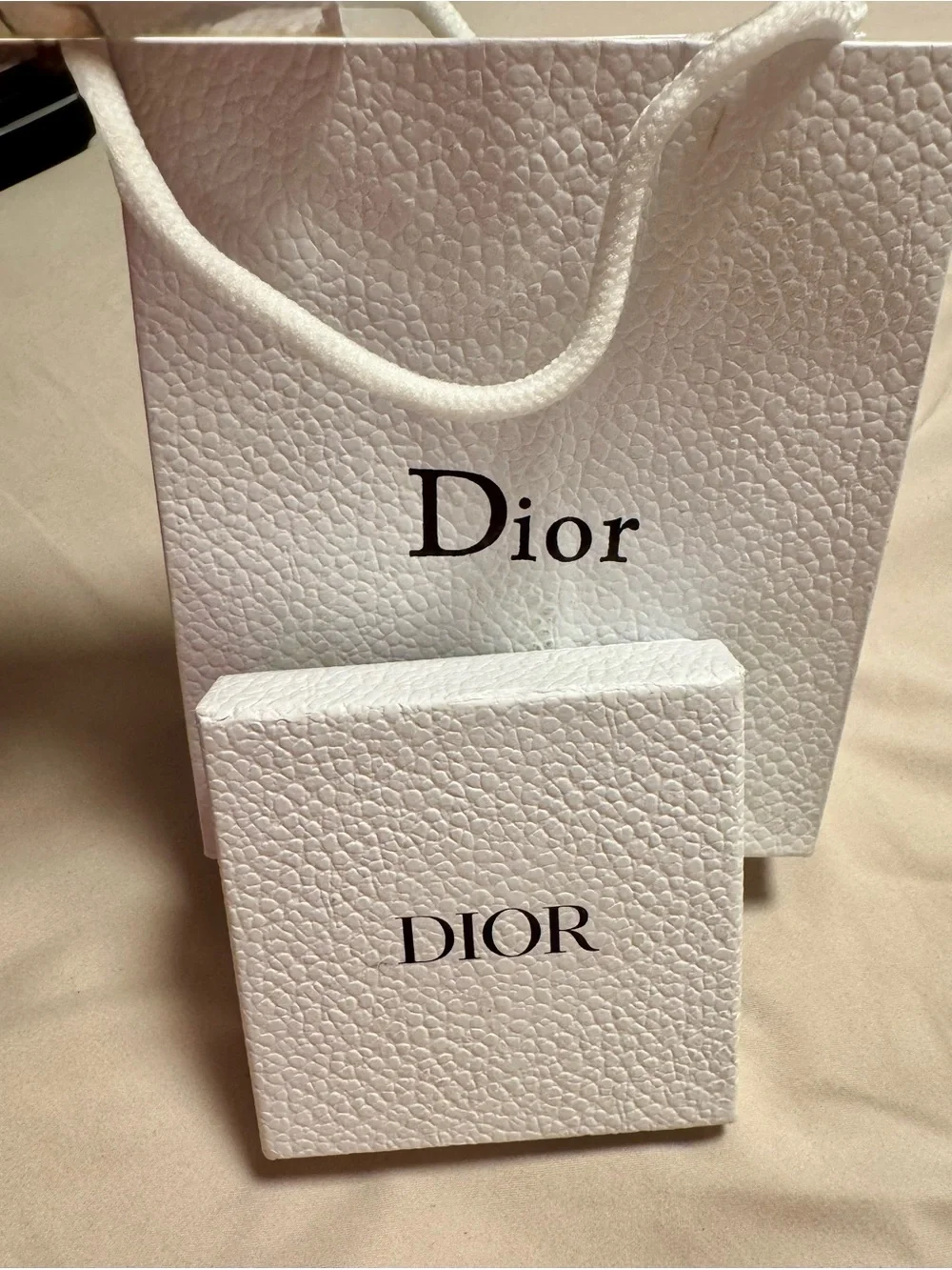 Dior Gold and Cream Christian Dior Bag Charm Keyring